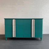 Hollywood Regency Lacquered Mahogany Double Dresser By John Stuart
