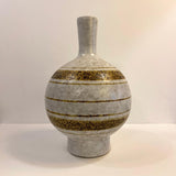 Mid-Century Modern Rustic Striped Studio Art Pottery Vase
