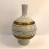 Mid-Century Modern Rustic Striped Studio Art Pottery Vase