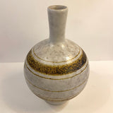 Mid-Century Modern Rustic Striped Studio Art Pottery Vase