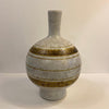 Mid-Century Modern Rustic Striped Studio Art Pottery Vase