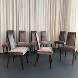 Set Of Eight Mid-Century Modern Highback Dining Chairs By Harvey Probber