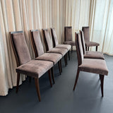 Set Of Eight Mid-Century Modern Highback Dining Chairs By Harvey Probber