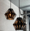 Mid-Century Studio Made Slat Steel Diamond Pendants