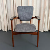 Mid-Century Modern Sculptural Walnut Armchair By Boling Chair Co.