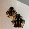 Mid-Century Studio Made Slat Steel Diamond Pendants