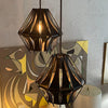 Mid-Century Studio Made Slat Steel Diamond Pendants
