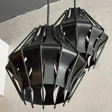 Mid-Century Studio Made Slat Steel Diamond Pendants