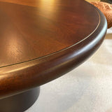 Round Bookmatched Rosewood Pedestal Dining Table By Edward Wormley For Dunbar