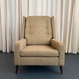 Mid-Century Modern Upholstered High Back Lounge Chair
