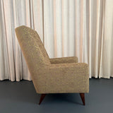 Mid-Century Modern Upholstered High Back Lounge Chair