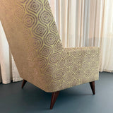 Mid-Century Modern Upholstered High Back Lounge Chair