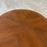 Lane Altavista Round Walnut Chrome Extension Dining Table