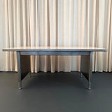 Mid-Century Industrial Brushed Steel Police Station Desk