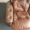 Scandinavian Modern Teak and Leather Loveseat Sofa