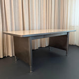 Mid-Century Industrial Brushed Steel Police Station Desk