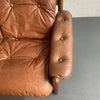 Scandinavian Modern Teak and Leather Loveseat Sofa