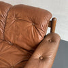 Scandinavian Modern Teak and Leather Loveseat Sofa
