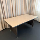 Mid-Century Industrial Brushed Steel Police Station Desk