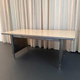 Mid-Century Industrial Brushed Steel Police Station Desk