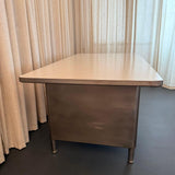 Mid-Century Industrial Brushed Steel Police Station Desk