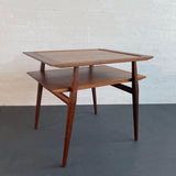 Gio Ponti Tiered Walnut Side Table For Singer & Sons