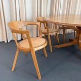 Mid-Century Artisan-Made Oak Bentwood Oval Dining Set
