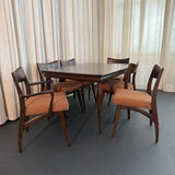 Mid-Century Modern Ebonized Birch "Tuxedo" Dining Set By Heywood-Wakefield