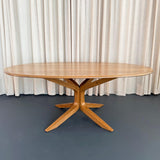 Mid-Century Artisan-Made Oak Bentwood Oval Dining Set