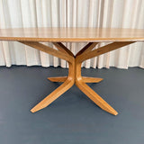 Mid-Century Artisan-Made Oak Bentwood Oval Dining Set