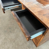 Modernist Patchwork Burl Executive Desk By Paul Evans Cityscape For Directional