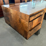Modernist Patchwork Burl Executive Desk By Paul Evans Cityscape For Directional