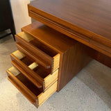 Mid-Century Modern Sculptural Cut-Out Walnut Desk