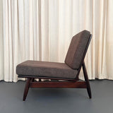 Scandinavian Modern Ebonized Slipper Lounge Chair