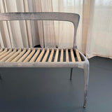 Organic Modern Cast Aluminum And Teak Bench By John Reeves