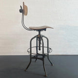 Industrial Swivel Drafting Stool By Toledo Metal Furniture Co.
