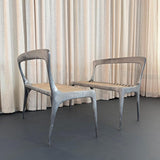 Organic Modern Cast Aluminum And Teak Bench By John Reeves