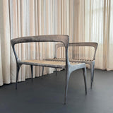 Organic Modern Cast Aluminum And Teak Bench By John Reeves