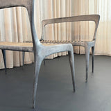 Organic Modern Cast Aluminum And Teak Bench By John Reeves