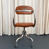 Industrial Steel Leather Adjustable Swivel Task Chair By Domore Chair Company