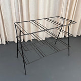 Mid-Century Modern Wrought Iron Tiered Glass Side Table Étagère