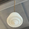 Art Deco Milk Glass Brass Pendant Light