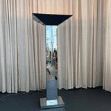 Postmodern Chrome Skyscraper Torchiere Floor Lamp