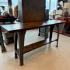 Custom Industrial Maple Console Table With Cast Iron Base
