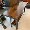 Custom Industrial Maple Console Table With Cast Iron Base