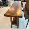 Custom Industrial Maple Console Table With Cast Iron Base