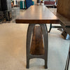 Custom Industrial Maple Console Table With Cast Iron Base