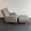 Mid-Century Modern Upholstered Lounge Chair With Ottoman