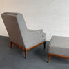 Mid-Century Modern Upholstered Lounge Chair With Ottoman