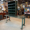Two Piece Industrial Green Metal Workbench With Cubby Tool Storage